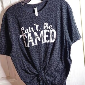 Grey Leopard Print Graphic Tee